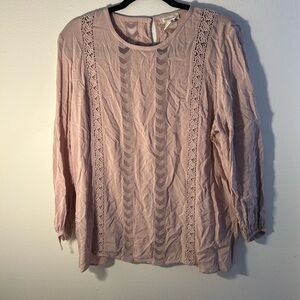 Sundance Blush Lace Accent Blouse